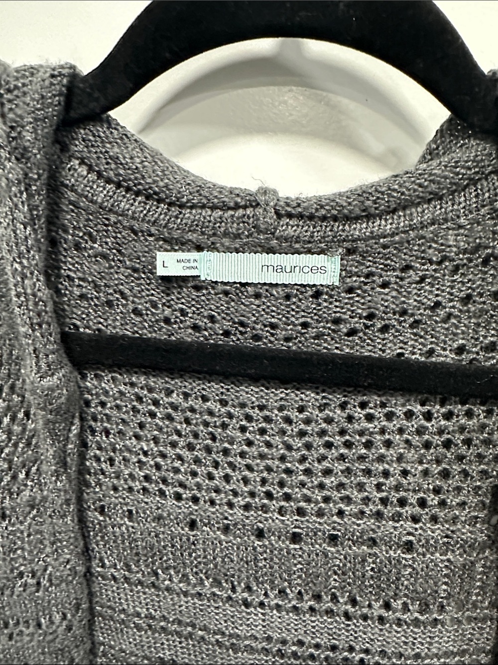 Women's Hooded Knit Sweater - Gray - Size Large - Picture 9 of 11